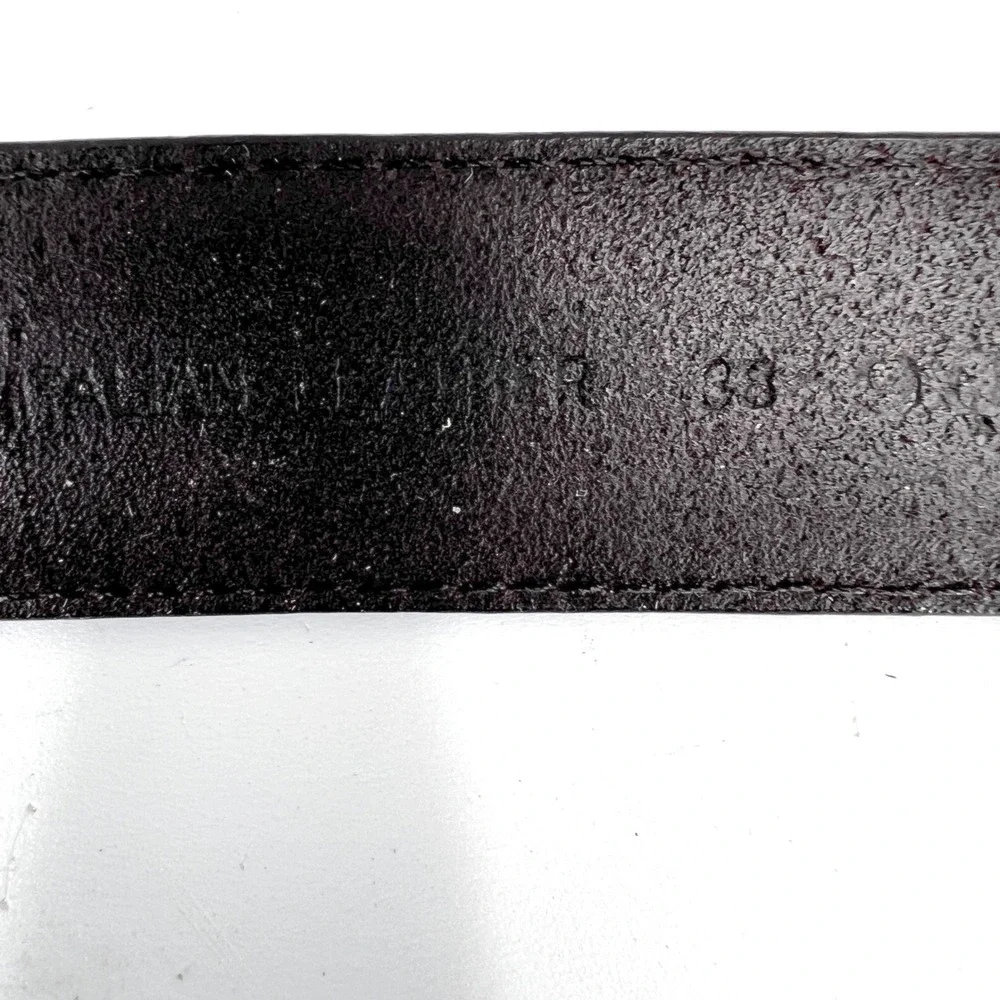 Vintage Mens Concho Belt 38 Italian Leather Western Stag Etched Pewter Brown